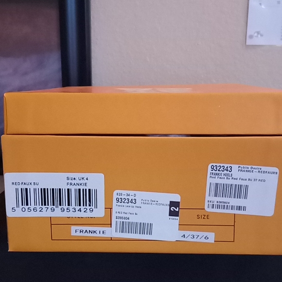 Public Desire Frankie Red Lace Up Heels - Picture 9 of 9